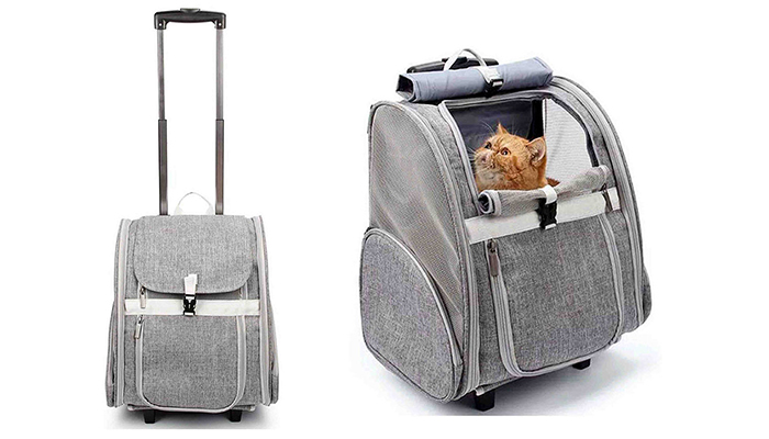 Safe and Practical Pet Trolley Backpack!